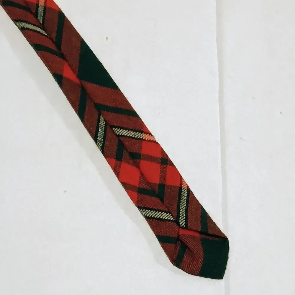 Vintage Viyella Princess Margaret Rose Tartan Neck Tie-Skinny-Wool Blend-Plaid